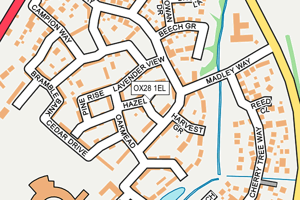 OX28 1EL map - OS OpenMap – Local (Ordnance Survey)