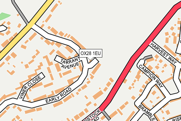 OX28 1EU map - OS OpenMap – Local (Ordnance Survey)