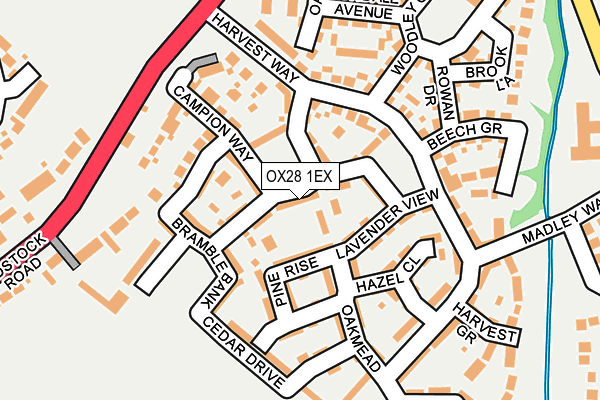 OX28 1EX map - OS OpenMap – Local (Ordnance Survey)