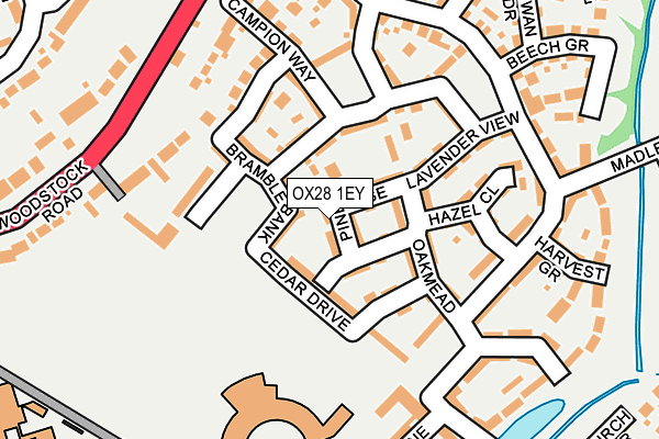 OX28 1EY map - OS OpenMap – Local (Ordnance Survey)