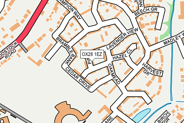 OX28 1EZ map - OS OpenMap – Local (Ordnance Survey)