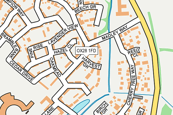 OX28 1FD map - OS OpenMap – Local (Ordnance Survey)