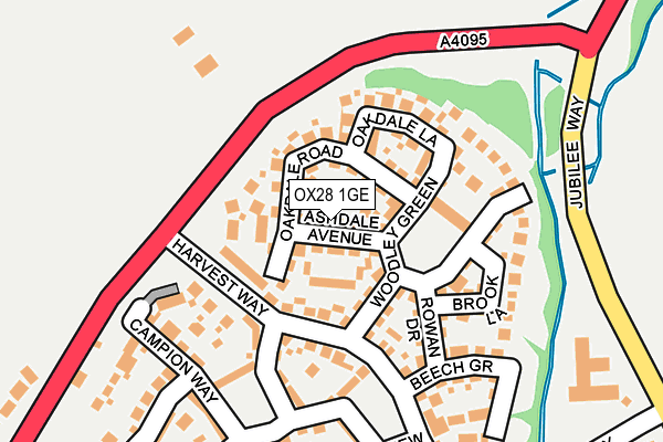 OX28 1GE map - OS OpenMap – Local (Ordnance Survey)