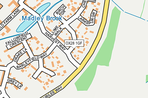 OX28 1GF map - OS OpenMap – Local (Ordnance Survey)