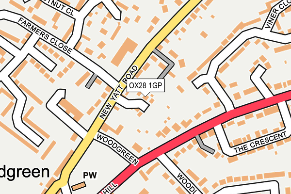 OX28 1GP map - OS OpenMap – Local (Ordnance Survey)