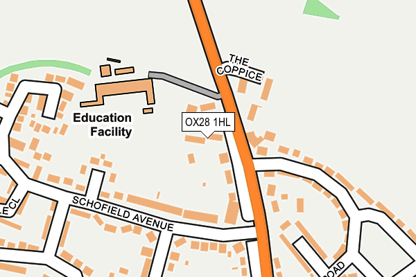 OX28 1HL map - OS OpenMap – Local (Ordnance Survey)