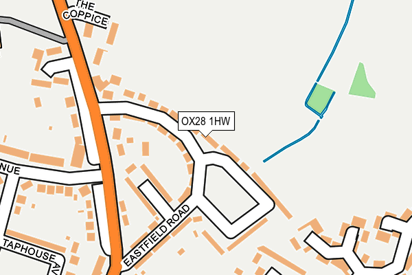 OX28 1HW map - OS OpenMap – Local (Ordnance Survey)