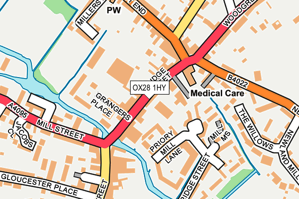 OX28 1HY map - OS OpenMap – Local (Ordnance Survey)