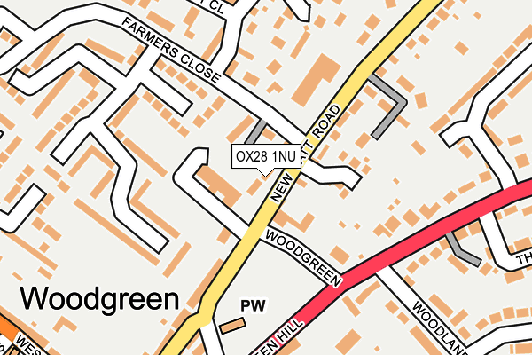 OX28 1NU map - OS OpenMap – Local (Ordnance Survey)