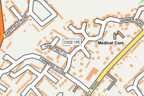 OX28 1PE map - OS OpenMap – Local (Ordnance Survey)