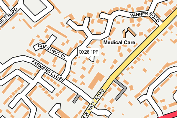 OX28 1PF map - OS OpenMap – Local (Ordnance Survey)