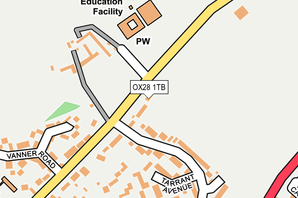 OX28 1TB map - OS OpenMap – Local (Ordnance Survey)