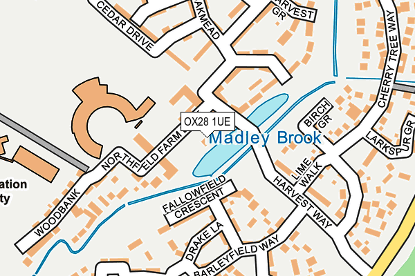 OX28 1UE map - OS OpenMap – Local (Ordnance Survey)