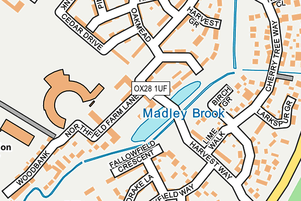 OX28 1UF map - OS OpenMap – Local (Ordnance Survey)