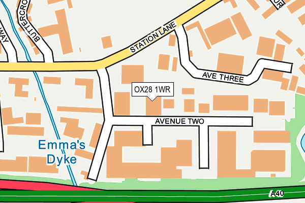 OX28 1WR map - OS OpenMap – Local (Ordnance Survey)