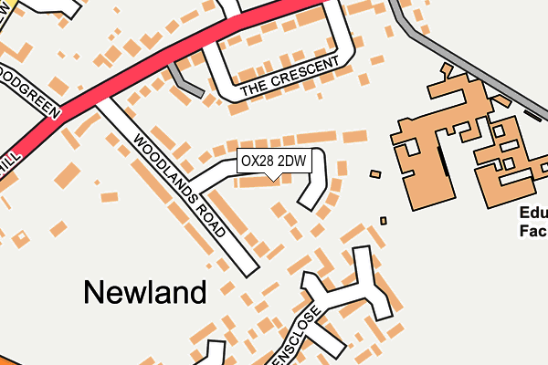 OX28 2DW map - OS OpenMap – Local (Ordnance Survey)