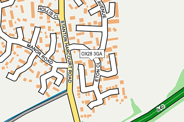 OX28 3GA map - OS OpenMap – Local (Ordnance Survey)