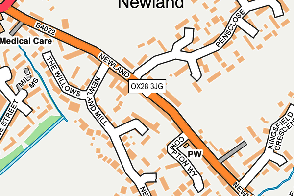 OX28 3JG map - OS OpenMap – Local (Ordnance Survey)