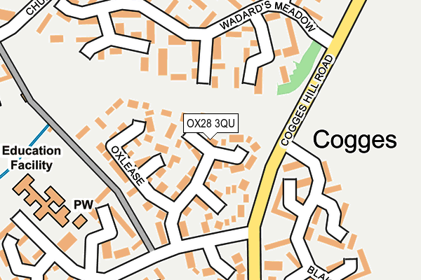 OX28 3QU map - OS OpenMap – Local (Ordnance Survey)