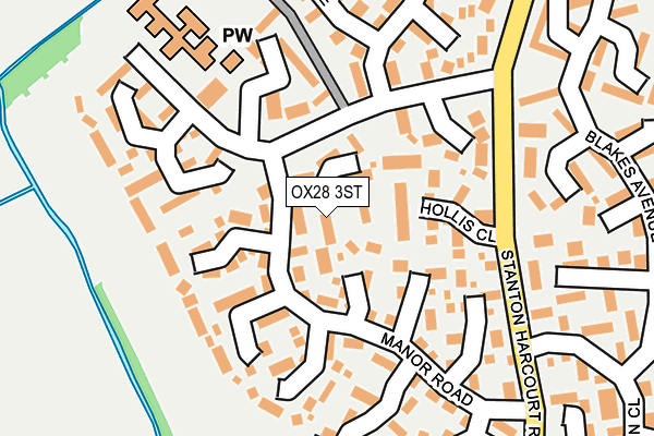 OX28 3ST map - OS OpenMap – Local (Ordnance Survey)