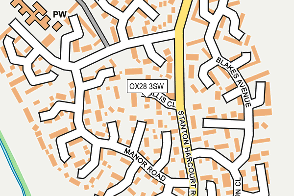 OX28 3SW map - OS OpenMap – Local (Ordnance Survey)