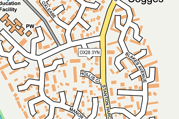 OX28 3YN map - OS OpenMap – Local (Ordnance Survey)