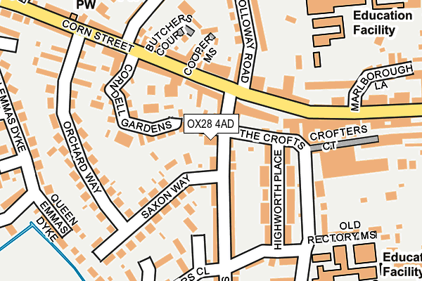OX28 4AD map - OS OpenMap – Local (Ordnance Survey)