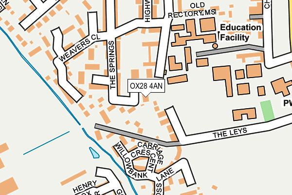 OX28 4AN map - OS OpenMap – Local (Ordnance Survey)