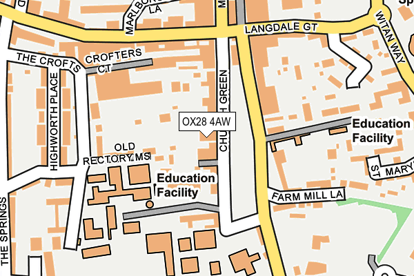 OX28 4AW map - OS OpenMap – Local (Ordnance Survey)