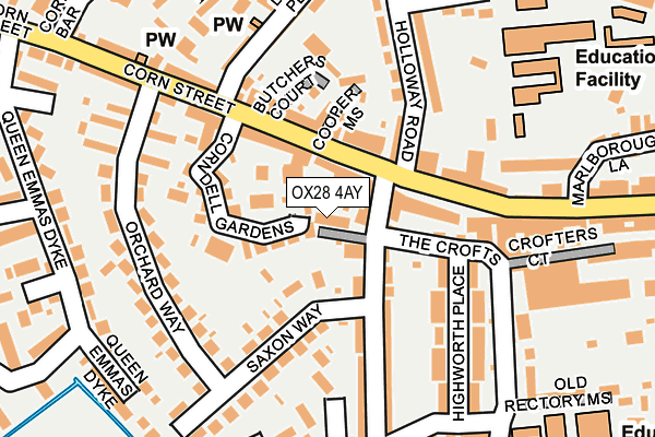 OX28 4AY map - OS OpenMap – Local (Ordnance Survey)