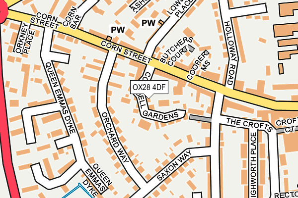 OX28 4DF map - OS OpenMap – Local (Ordnance Survey)