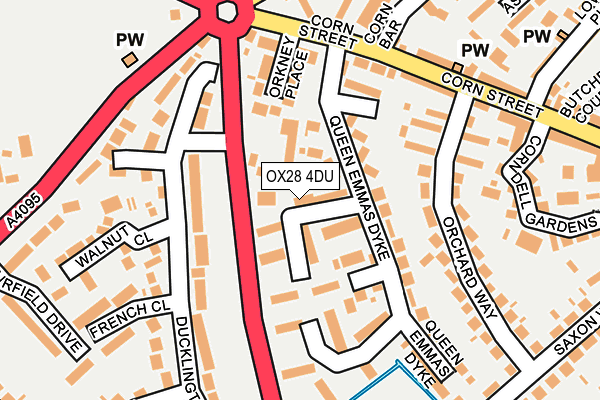 OX28 4DU map - OS OpenMap – Local (Ordnance Survey)