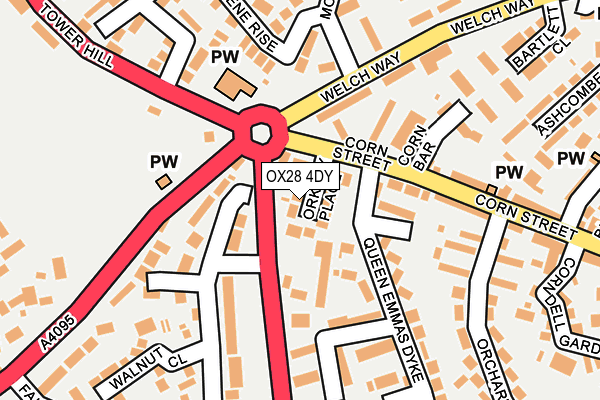 OX28 4DY map - OS OpenMap – Local (Ordnance Survey)