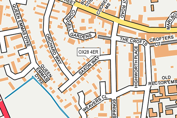 OX28 4ER map - OS OpenMap – Local (Ordnance Survey)