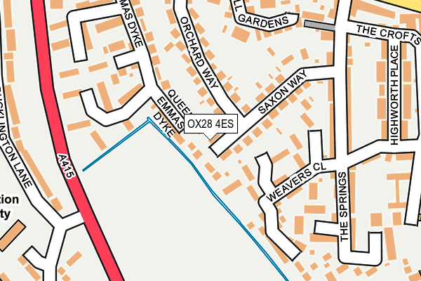OX28 4ES map - OS OpenMap – Local (Ordnance Survey)