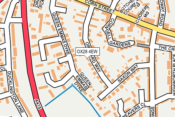 OX28 4EW map - OS OpenMap – Local (Ordnance Survey)