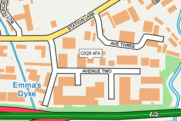 OX28 4FA map - OS OpenMap – Local (Ordnance Survey)