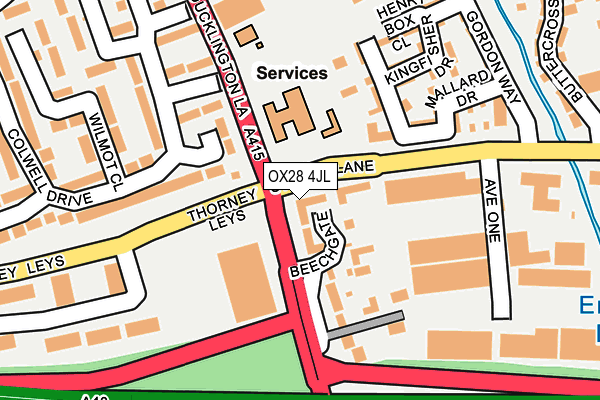 OX28 4JL map - OS OpenMap – Local (Ordnance Survey)