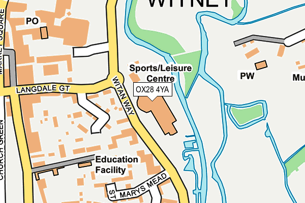 OX28 4YA map - OS OpenMap – Local (Ordnance Survey)