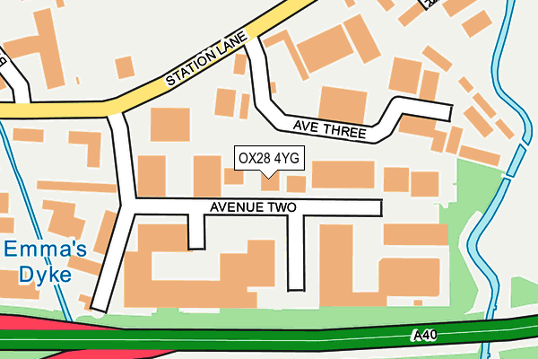 OX28 4YG map - OS OpenMap – Local (Ordnance Survey)