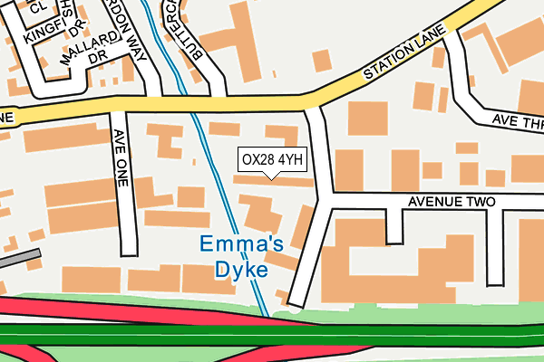 OX28 4YH map - OS OpenMap – Local (Ordnance Survey)