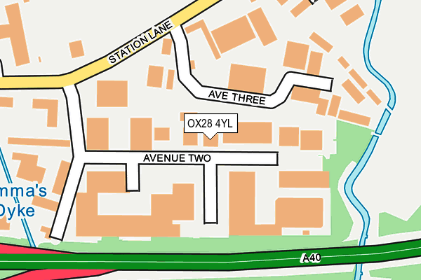 OX28 4YL map - OS OpenMap – Local (Ordnance Survey)