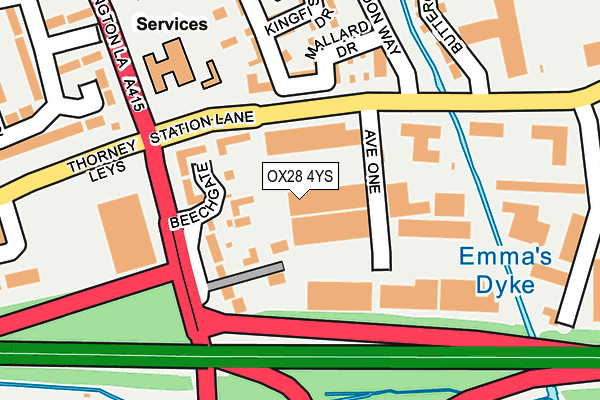 OX28 4YS map - OS OpenMap – Local (Ordnance Survey)