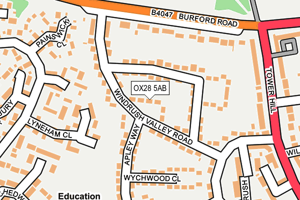 OX28 5AB map - OS OpenMap – Local (Ordnance Survey)