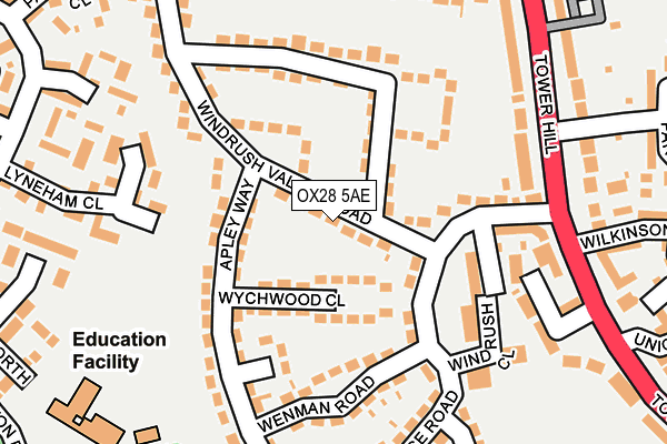 OX28 5AE map - OS OpenMap – Local (Ordnance Survey)