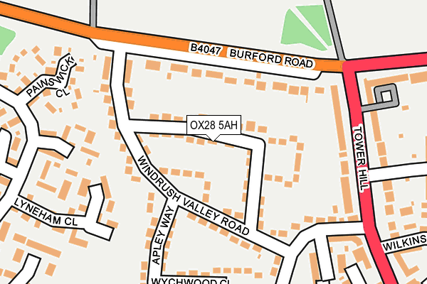 OX28 5AH map - OS OpenMap – Local (Ordnance Survey)