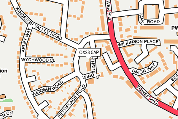 OX28 5AP map - OS OpenMap – Local (Ordnance Survey)