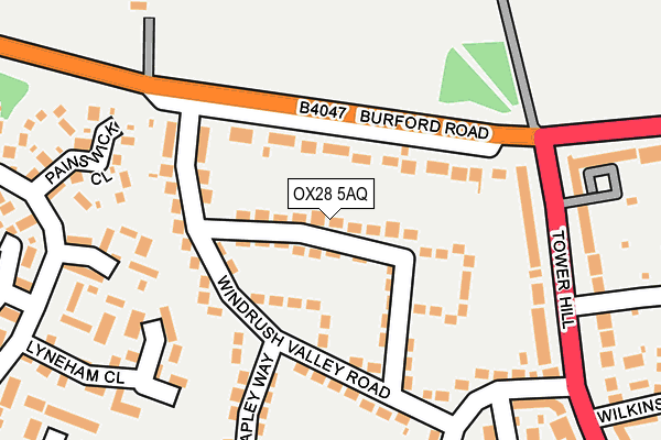 OX28 5AQ map - OS OpenMap – Local (Ordnance Survey)