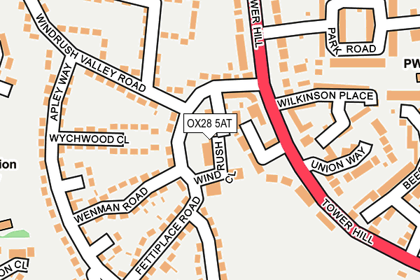 OX28 5AT map - OS OpenMap – Local (Ordnance Survey)