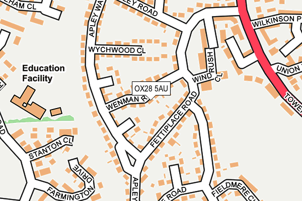 OX28 5AU map - OS OpenMap – Local (Ordnance Survey)